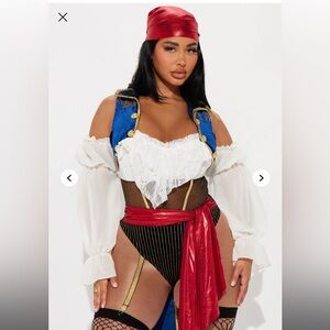 Fashion Nova Red and Blue Pirate Costume